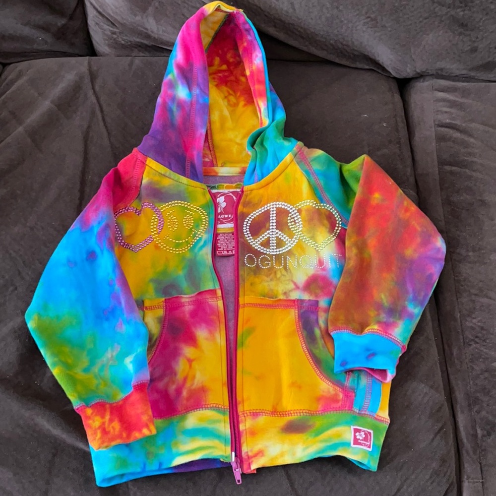 Toddler Small Ogunquit tye dye zip up sweatshirt